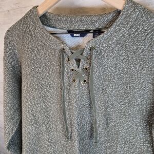 Land's End Womens Textured Lace Front Tunic